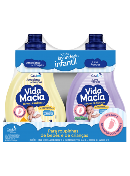 Kit Amac/Lava Roupas Vida Macia Infantil 1l Glicerina e Erva Doce