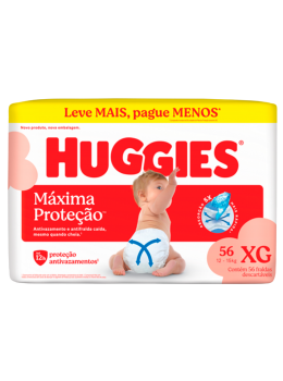 Fralda Huggies Maxima Prot. Hiperzinha C/54 Extra Extra Grande