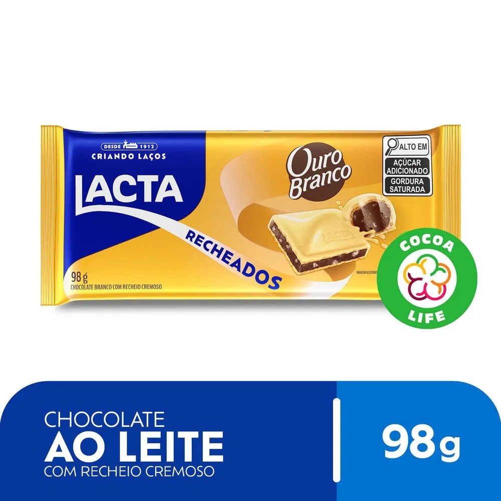 Logo Choc Barra Lacta 98g+Ouro Branco	